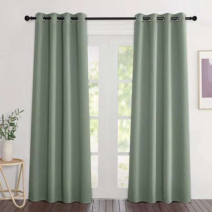 Unique NICETOWN Sage Green Curtains 84 inch Length 2 Panels Grommet Thermal Insulated Refined
