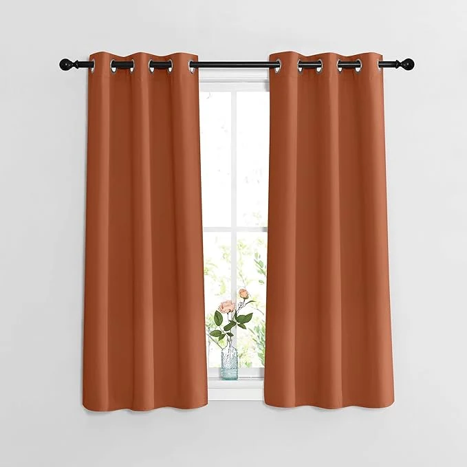 Versatile NICETOWN Blackout Burnt Orange Curtains Optimized