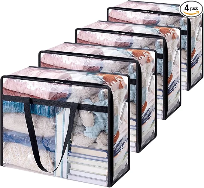 Outstanding Lifewit 4 Pack Clear Clothes Storage Bags 40L Plastic Blanket Storage Bag Efficient