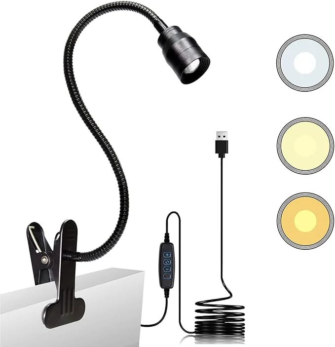 Eco-Friendly Zoomable LED Reading Lights for Bed Headboard Clip on Spotlight Lamp for Desk High-Grade