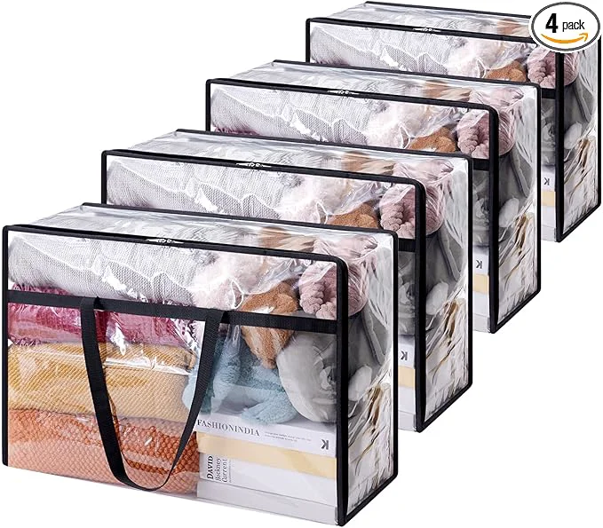 Luxury Lifewit 4 Pack Clear Clothes Storage Bags 60L Plastic Blanket Storage Bag Consistent