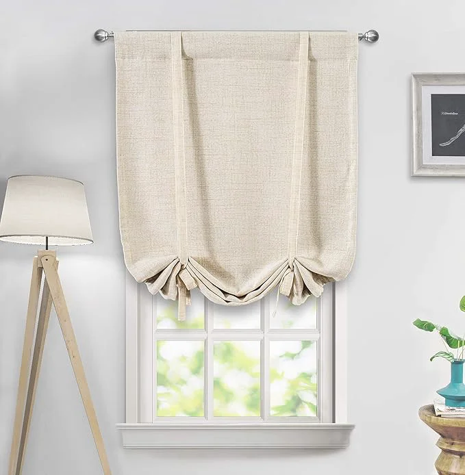 Stylish DriftAway Double Layer Linen Blackout Tie Up Curtains Thermal Insulated Fully Excellent