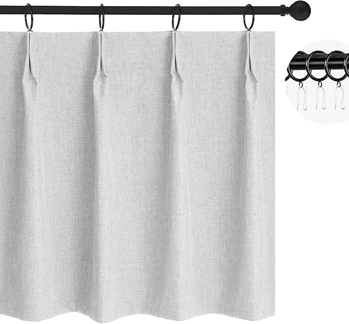 Elite WdFour 30×30 Inch Pinch Pleated Blackout Cafe Curtains Breathable