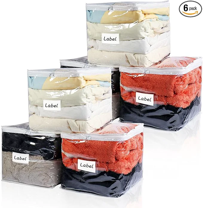 Safe Clear Zippered Storage Bags Plastic Sweater Storage Bags Smart