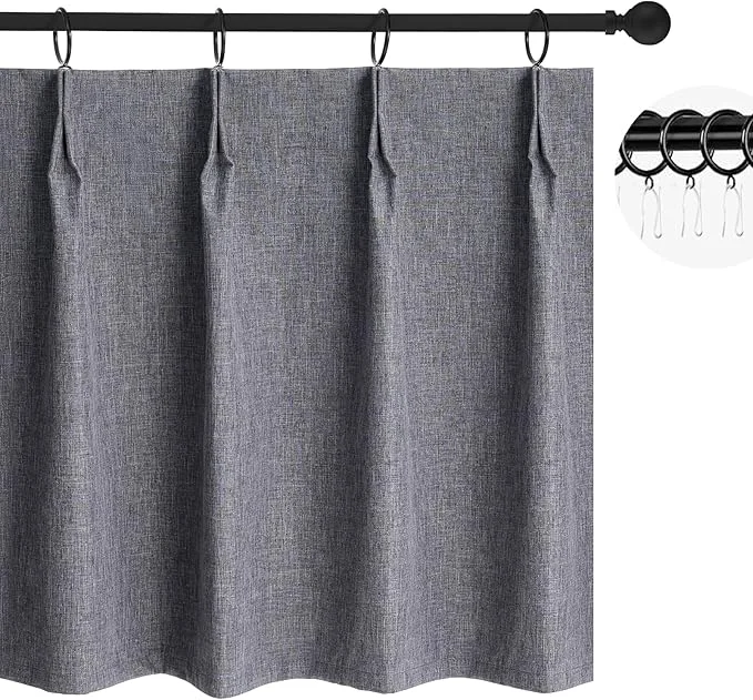Smart WdFour 30×36 Inch Pinch Pleated Blackout Cafe Curtains Exceptional