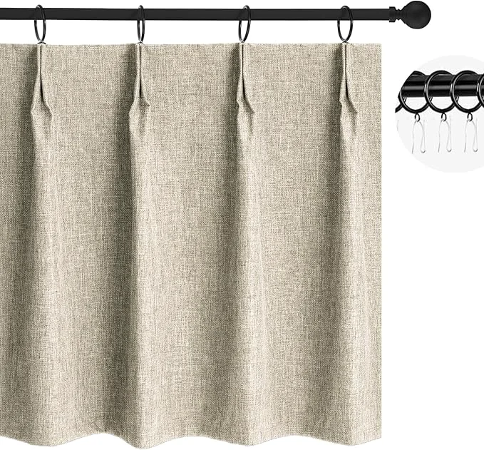 Luxury WdFour 30×30 Inch Pinch Pleated Blackout Cafe Curtains Crafted