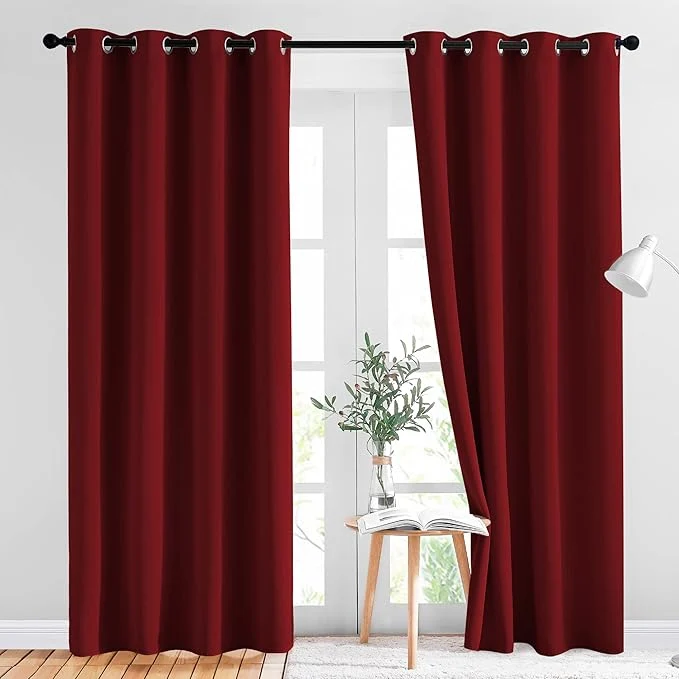 Classic NICETOWN Burgundy Blackout Curtains Grommet Healthy
