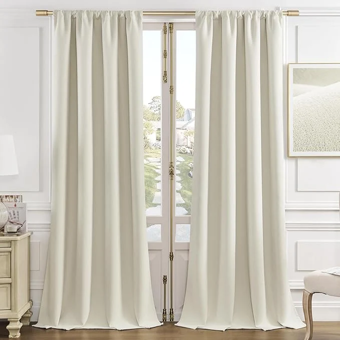 Powerful Joydeco White Velvet Curtains 72 Inches 2 Panels Luxury Thermal Insulated Soft Sophisticated