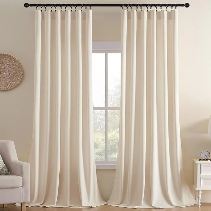 Easy-to-Use Joydeco Velvet Curtains White Blackout Curtains Thermal Insulated 84 inches Fashionable