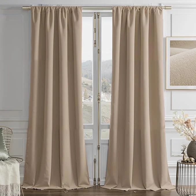 Exceptional Joydeco Toffee Brown Velvet Curtains 84 Inches 2 Panels Luxury Thermal Pure