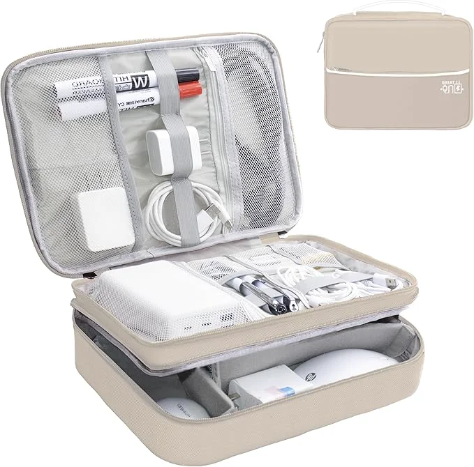 Optimized Electronics Organizer Portable Cable Organizer Bags Waterproof Electronic Natural
