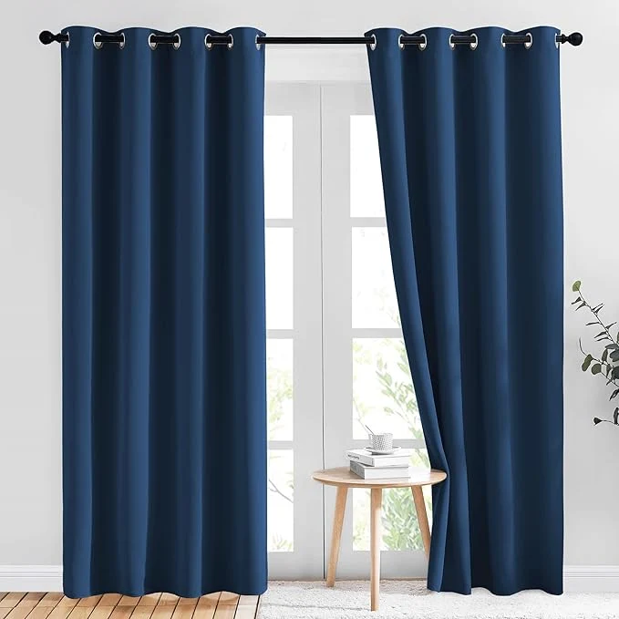 Easy-to-Use NICETOWN Room Darkening Curtains 84 inch Length 2 Panels Thermal Insulated Functional