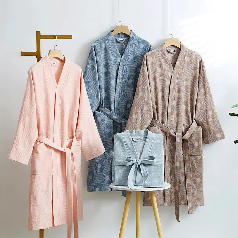 Exceptional Ownkoti Sunflower Cotton Waffle Kimono Bathrobe Healthy