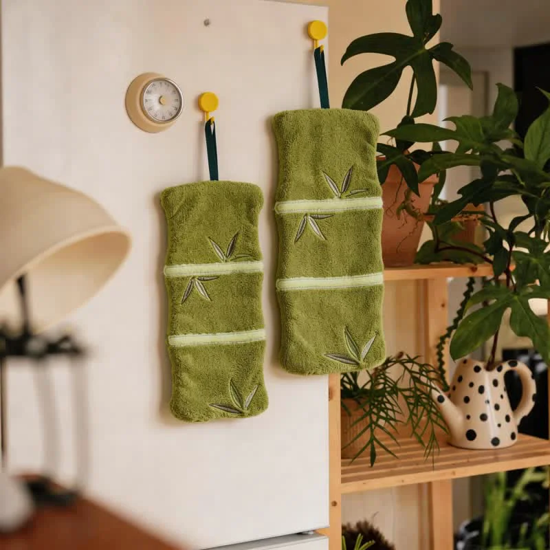 Unique Ownkoti Bamboo Leaf Coral Fleece Hand Towel Smooth