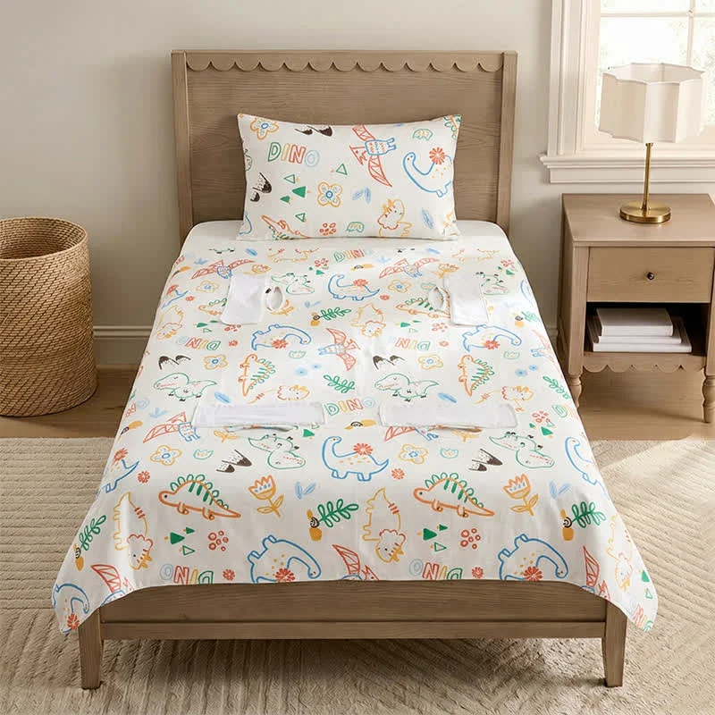 High-Grade Ownkoti Dino Dreams Cotton Gauze Baby Blanket Secure