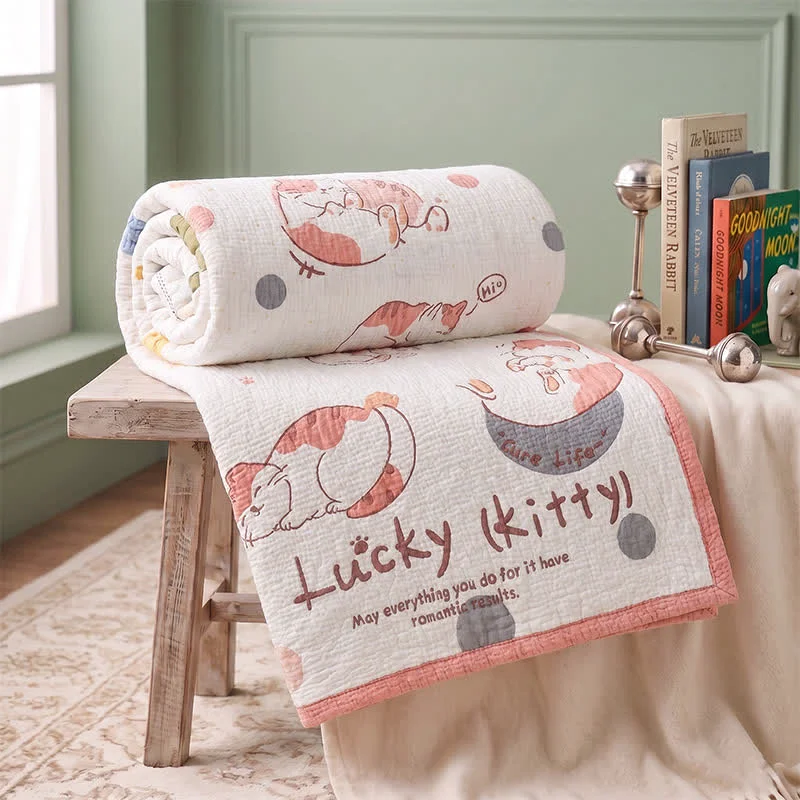 Next-Generation Ownkoti Lucky Kitty Lyocell Quilted Baby Blanket Elite