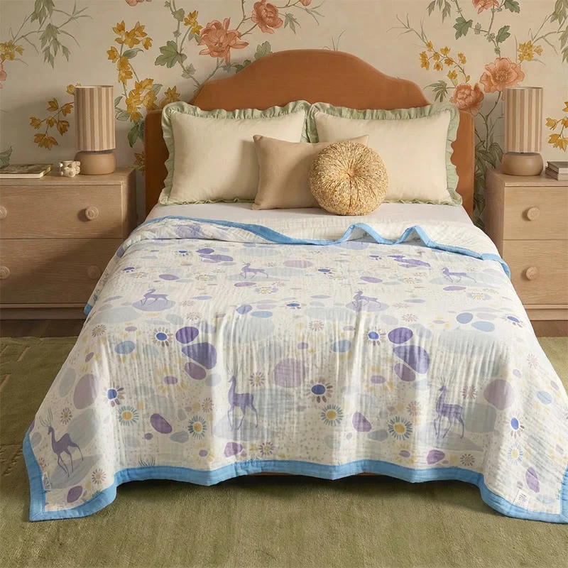Premium Ownkoti Pastel Bloom Cotton Gauze Blanket Official