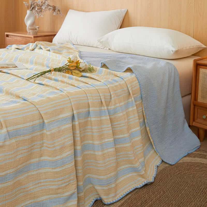 Top-Quality Ownkoti Soft Stripe Reversible Cotton Bedspread Effective
