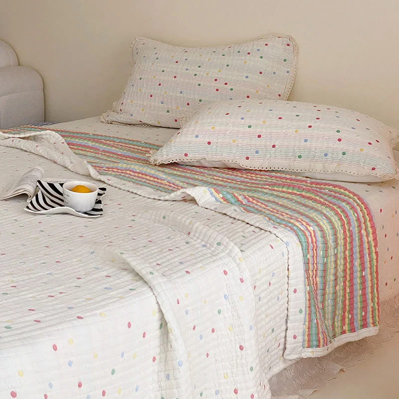Eco-Friendly Ownkoti Cream Confetti Dot Washed Lyocell Lightweight Quilt Fine Crafted