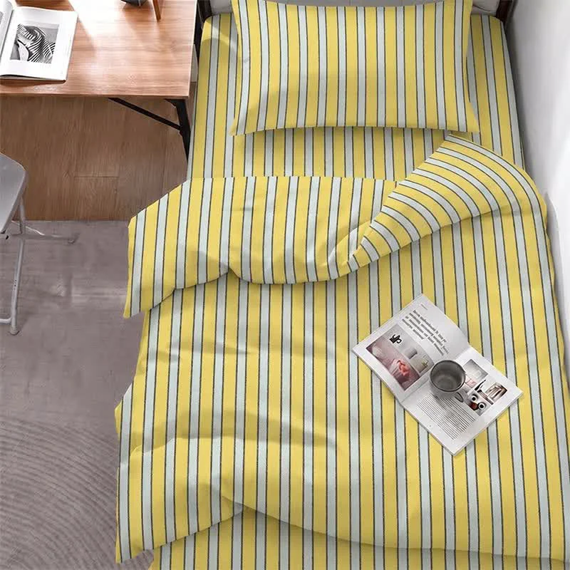 Solid Ownkoti Modern Two-Tone Stripe Bedding Set Long-Lasting
