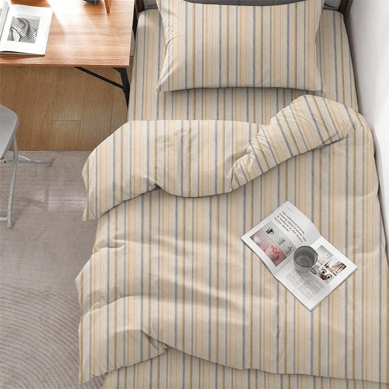 Prestigious Ownkoti Neutral Striped Twin XL Dorm Bedding Set Original