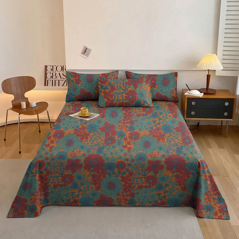 Effective Ownkoti Retro Floral Cotton Gauze Bedding Set Specialty