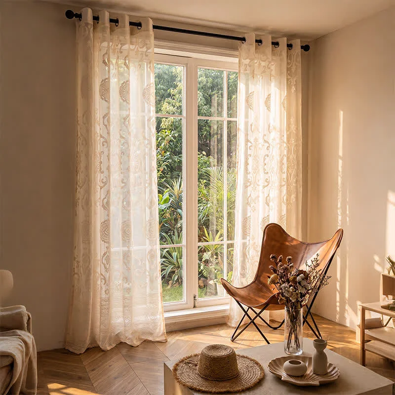 Lightweight Ownkoti Vintage Lace Light Filtering Window Drape Dependable