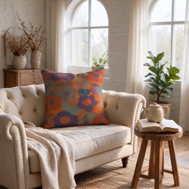 Refined Ownkoti Vintage Boho Floral Cotton Throw Pillow Reusable