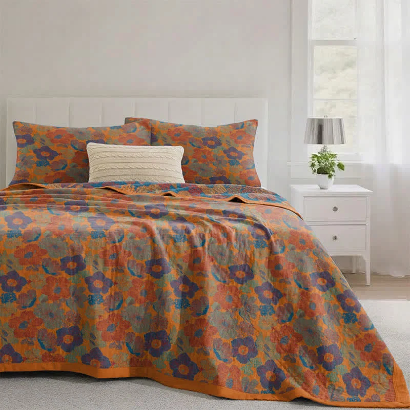 Proven Ownkoti Vintage Multicolor Floral Cotton Reversible Quilt Exclusive
