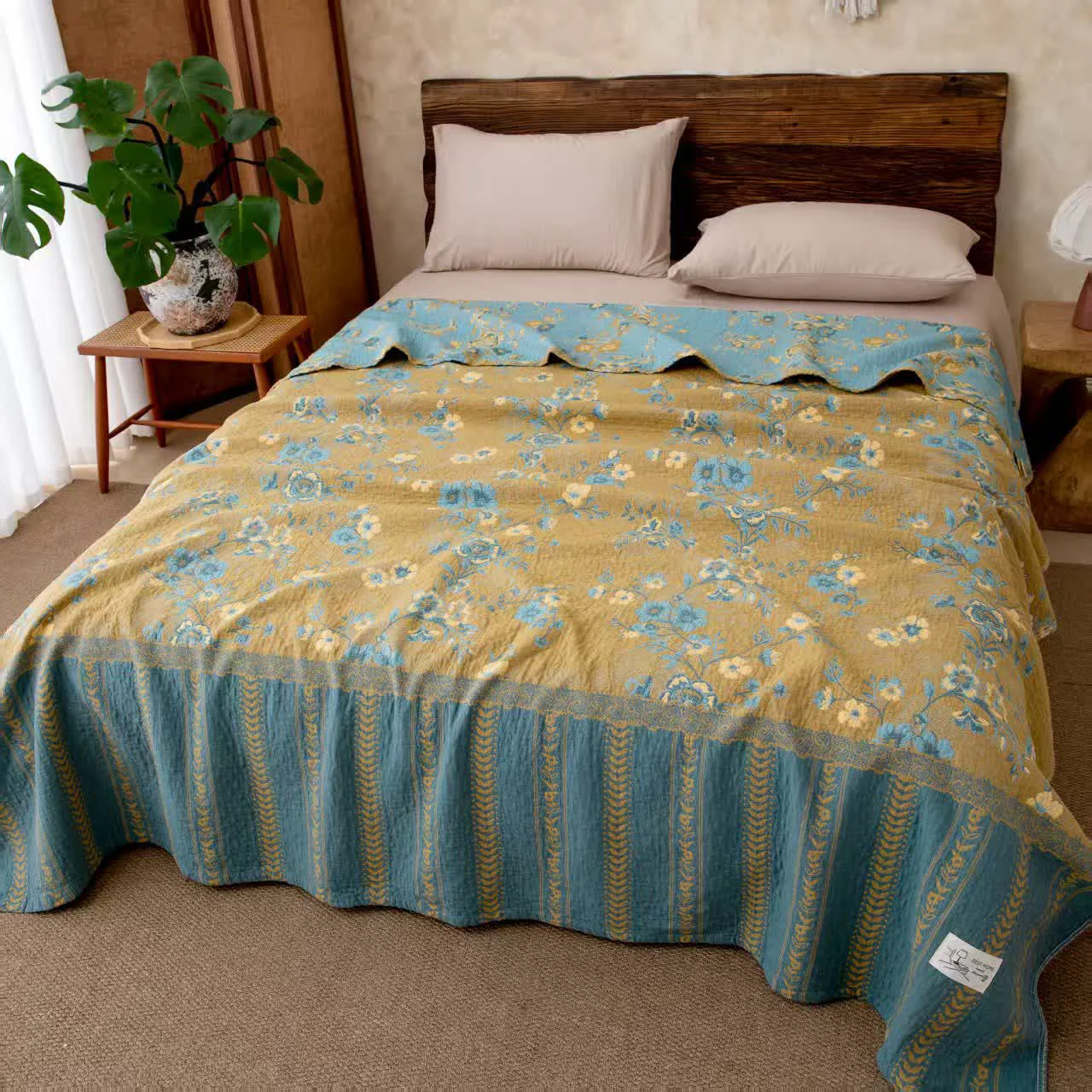 Casual Ownkoti Cottage Bloom Lightweight Cotton Bed Quilt Flexible