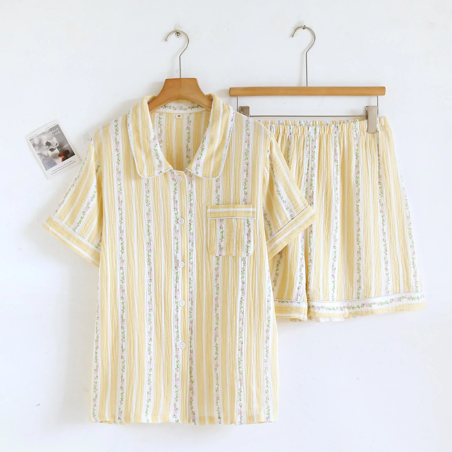 Outstanding Ownkoti Floral Stripe Button Front Loungewear Set Fashionable