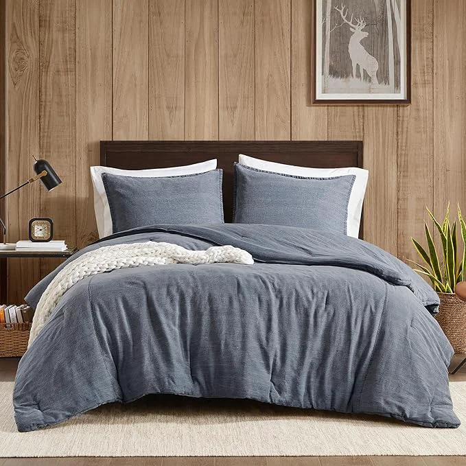 Top-Quality Woolrich Queen Comforter Set Cotton Stone Washed Oversized Comforters Queen Size Bed All Season Down Overfilled Queen Size Comforter McKenzie Full Queen Blue 3 Piece Classic