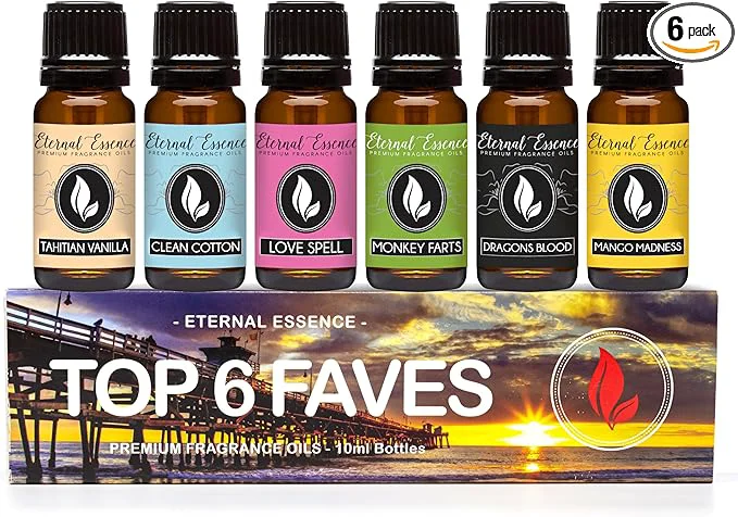 Secure Top 6 Faves – Set of 6 Premium Fragrance Oils – Love Spell Tahitian Vanilla Selected