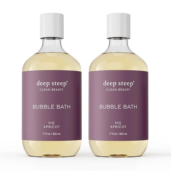 Fine Crafted Deep Steep Bubble Bath Fig Apricot 17 oz – Hypoallergenic Clinically Tested Organic