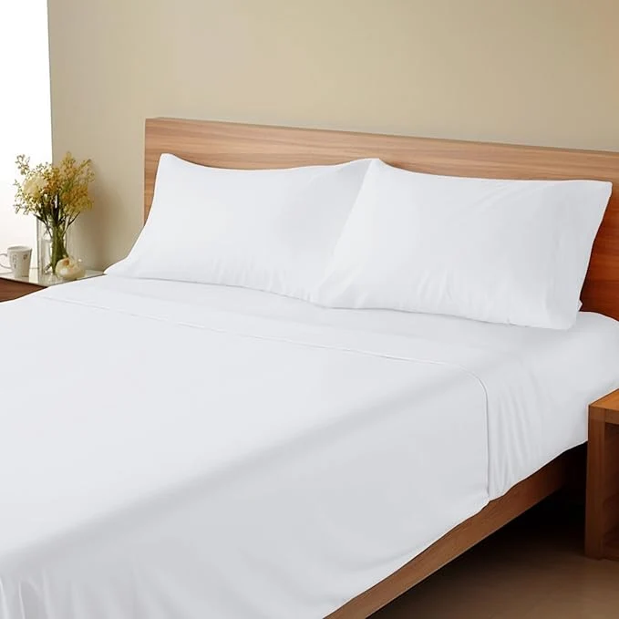 Fine SPRINGSPIRIT Twin Sheets Set 4 Piece Bed Sheets Set Deep Pockets Super Soft Breathable White Easy-to-Use