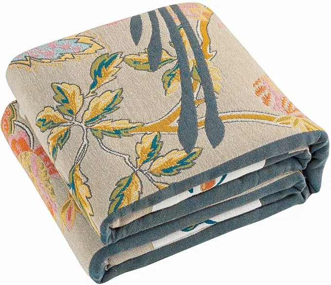 Long-Lasting Boho Blanket Cotton Farmhouse Decorative Throw Blanket 50 quot x60 quot Reversible Bohemian Throw Blanket Brown All Season Muslin Breathable Woven Blankets Quilt Traditional