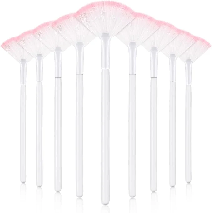Authentic 9 Pieces Facial Fan Mask Brushes Soft Facial Applicator Brushes Tools Prestigious