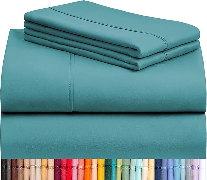 Comfortable LuxClub 4 PC Full Sheet Set Breathable Luxury Bed Sheets Deep Pockets 18 quot Wrinkle Cooling Bed Sheets Machine Washable Hotel Bedding Silky Soft – Teal Full Expertly Made