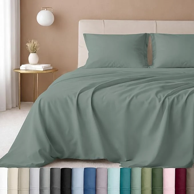 User-Friendly California Design Den Luxury Twin Sheet Set – Cotton 600 Thread Count Deep Pocket Twin Sheets Soft Hotel-Quality Bedding with Sateen Weave Sage Green – Cool Tone Trusted