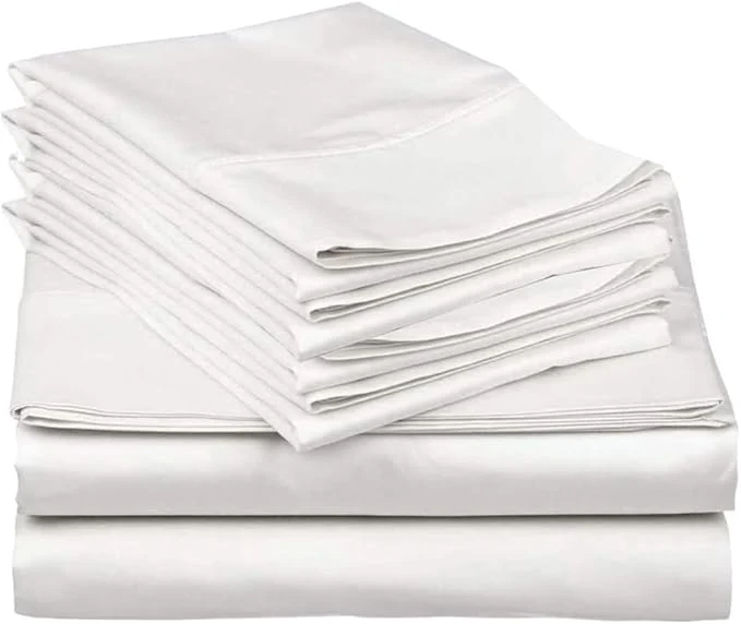 Verified Mattress-Homes Extra Deep Pocket 6 Piece Cal-King Sheet Set Hotel Luxury Collection Egyptian Cotton 21 quot Deep Fitted Sheet Soft Cool amp Breathable Bedding with 4 Pillowcases in White Solid Easy-to-Use