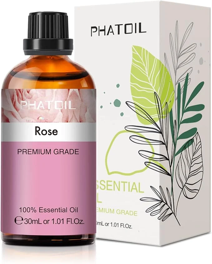 Professional Rose Essential Oil 1.01Fl.Oz PHATOIL Pure Essential Oil Singles Green