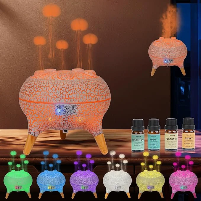 Breathable BOHOFAM Jellyfish Essential Oil Diffuser 250ML Aroma Diffuser Hears Sound to Verified