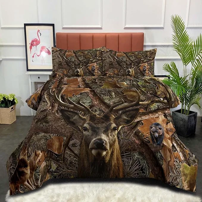 Reliable NINENINE Camo Comforter Set Queen Size Bedding Set for Boys Hunting Bed Set With 1 Comforter 2 Pillowcases Clean