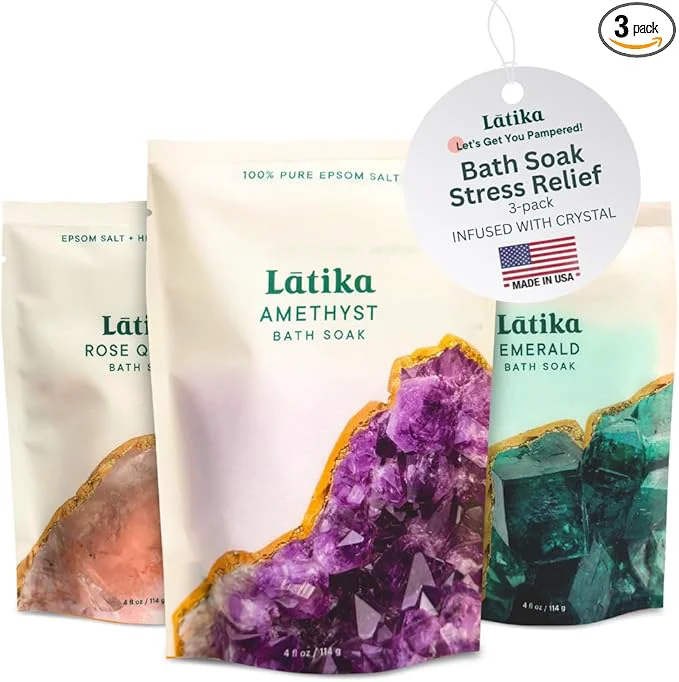 Fashionable Latika Geode-Inspired Bath Soak Set of 3 Responsible