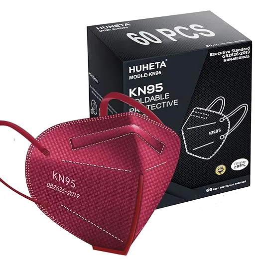 Authentic HUHETA KN95 Face Mask 60 PCs 5-Ply Safety Masks Functional