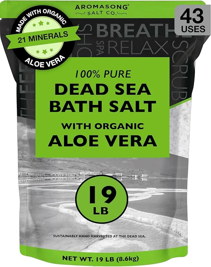 Fashionable Aromasong Dead Sea Salt with Organic Aloe Vera Spa Bath Salts 19 Lbs Fine Traditional