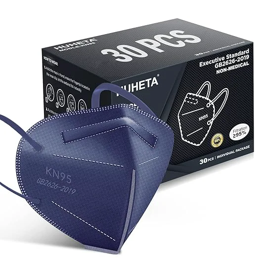 High-Performance HUHETA KN95 Face Mask 30 Pack Individually Wrapped 5-Ply Breathable Contemporary