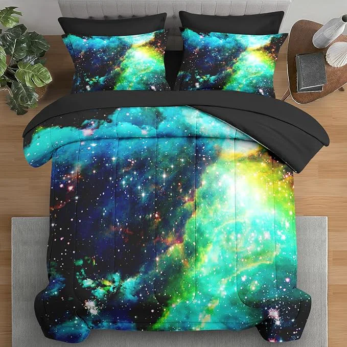 Casual Comforter Set King Size Outer Space Star Bedding for Kids and Adults Galaxy Planets Bed Sheet Sets with Fitted Sheet 2 Pillowcases amp 2 Shams for Bedroom Bed Decor Sophisticated