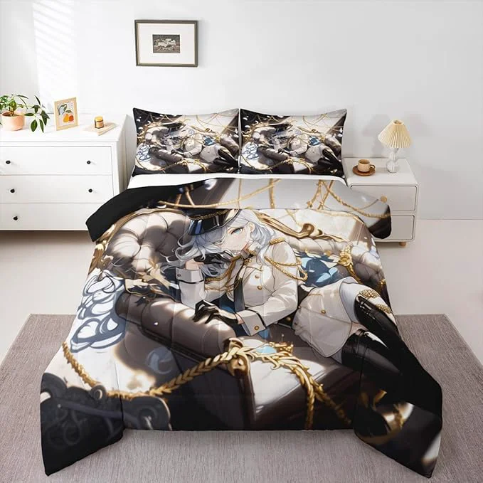 Prestigious Erosebridal Anime Girl Full Bedding Set for Kids Kawaii Japanese Anime Comforter Set Cartoon Girl Duvet Insert for Girls Boys Teens Men Japanese Animation Down Comforter 2 Pillow Cases High-Performance