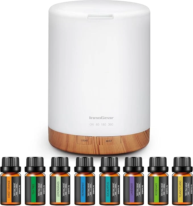 Practical InnoGear Aromatherapy Diffuser 8 Essential Oils Set 300ml Premium 5-in-1 Specialty